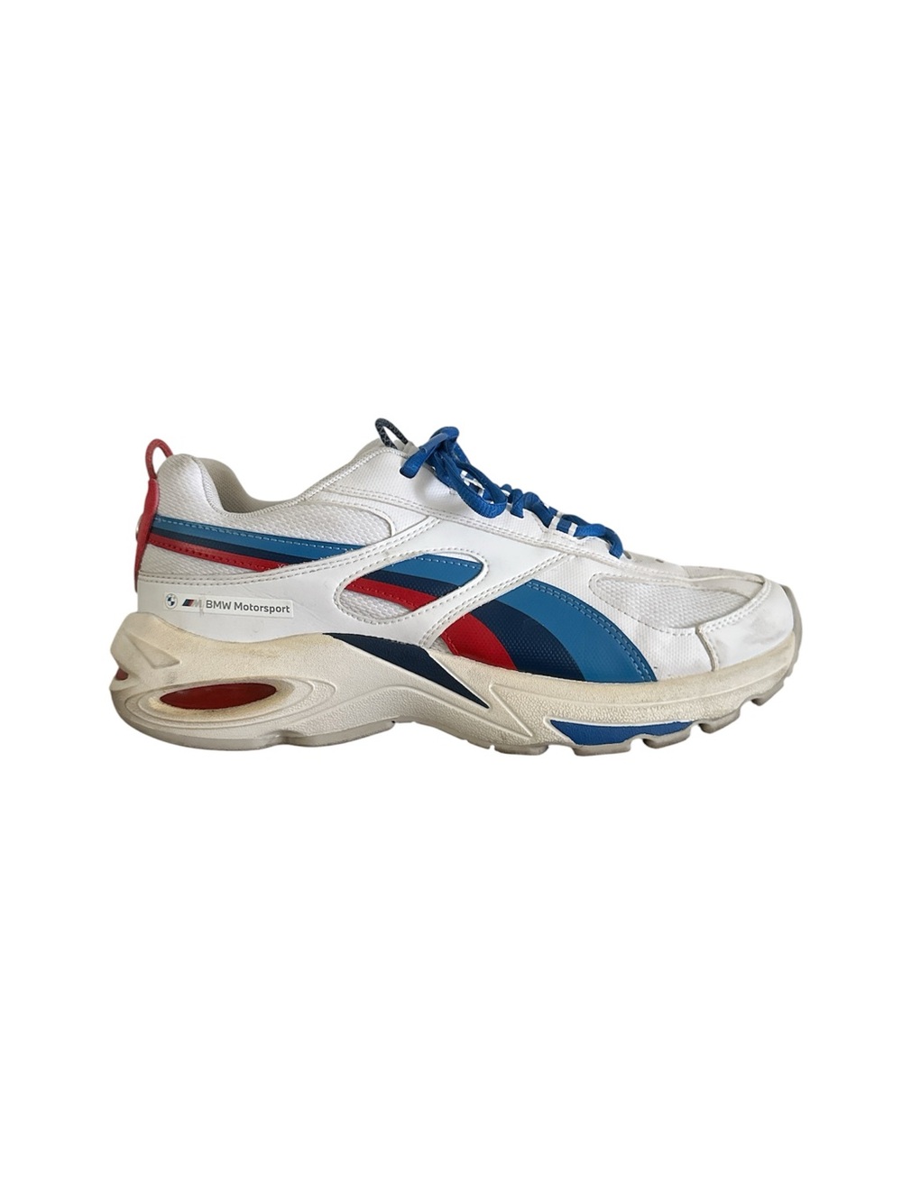 Puma x BMW Motorsport White Blue Red Running Sneakers GUC sz 8.5